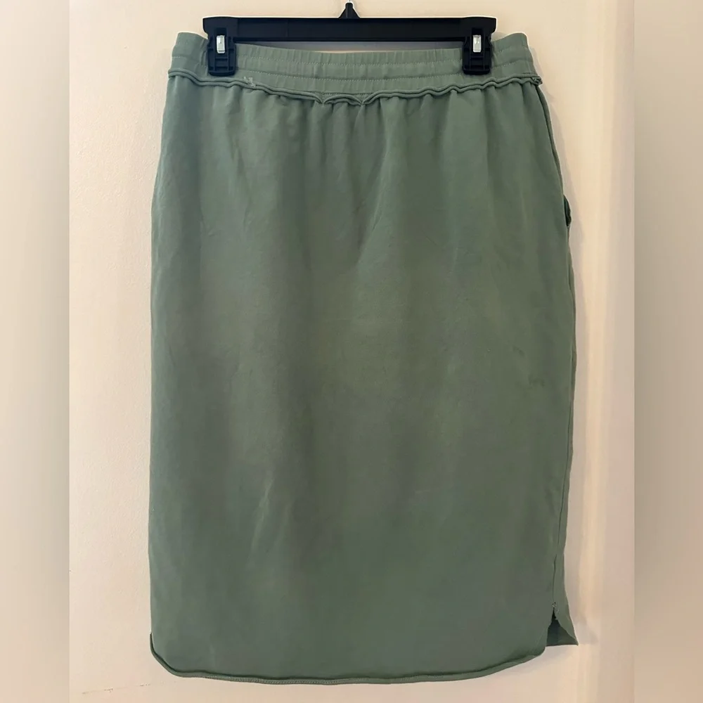 Large Polagram Drawstring sage comfy Skirt - Picture 2 of 7